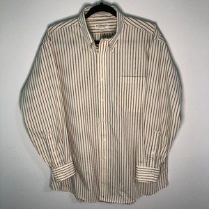 *** SOLD *** Vintage Ivory Pin Striped Oxford Made in USA 16.5